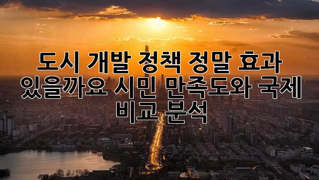 도시 개발 정책, 정말 효과 있을까요? 시민 만족도와 국제 비교 분석