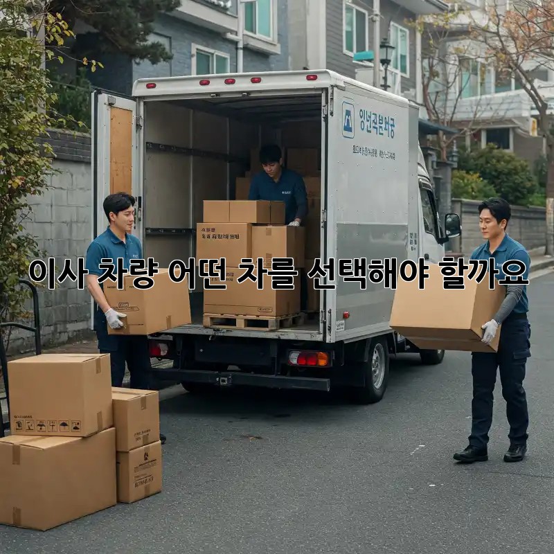 이사 차량, 어떤 차를 선택해야 할까요?